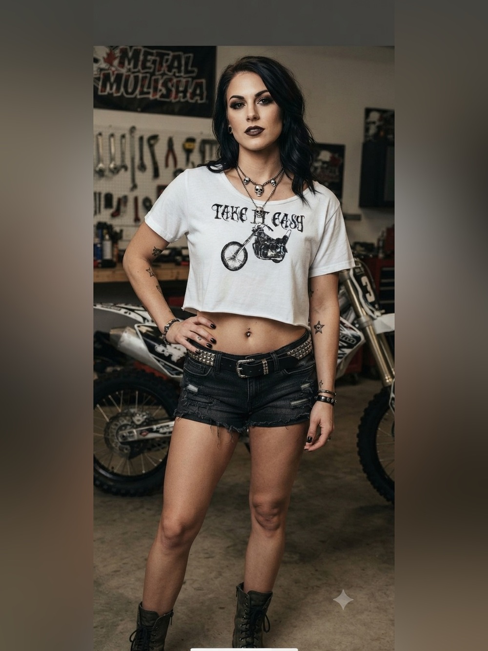 Metal Mulisha “Take It Easy” Chopper Motorcycle Crop Top T-Shirt